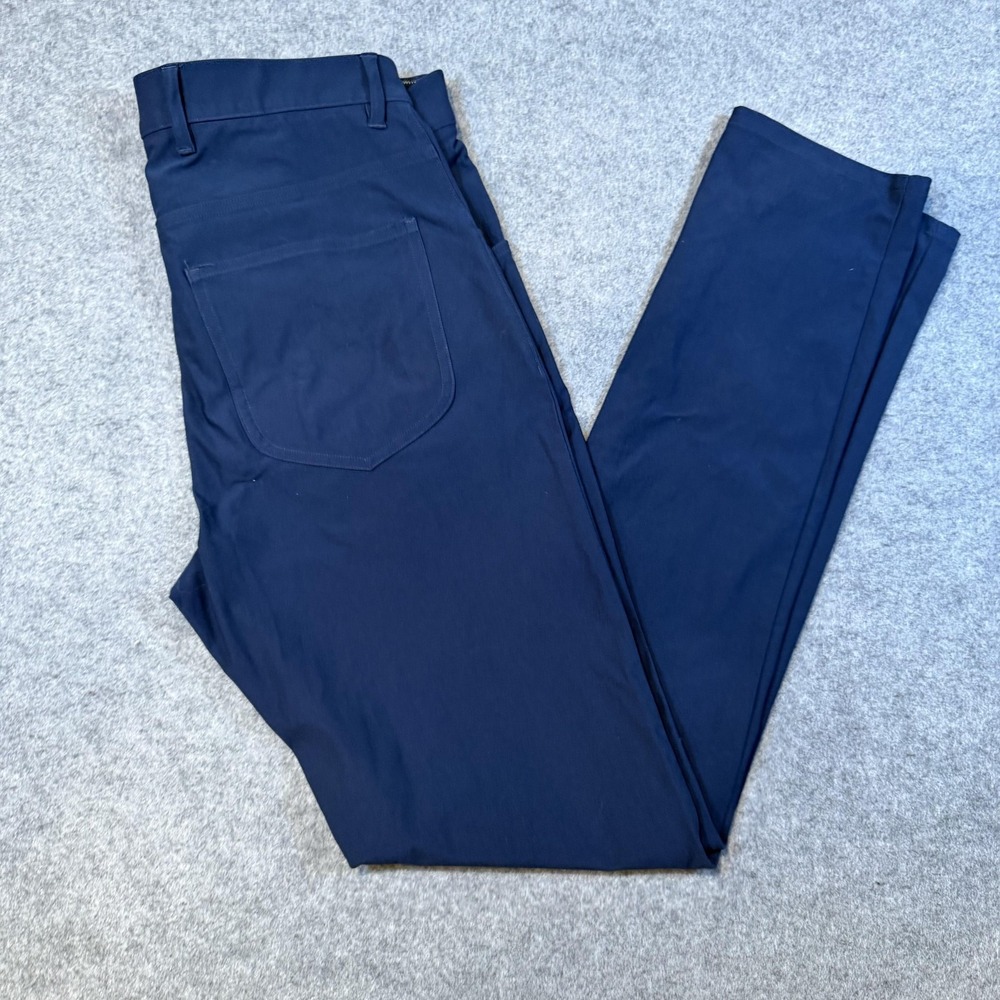 Henry Dean Pants Mens 32x32 Blue Stretch Chino Tailored Slim Fit 5 Pocket